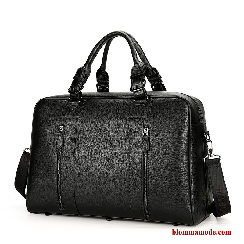 Bagage Väska Business Mjukt Läder Messenger Väska Handväska Stor Kapacitet Herr Axelremsväska Brun