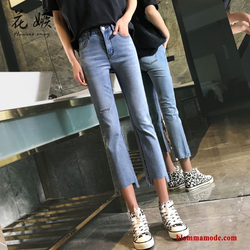 Byxor Student Tunn 2019 Ny Vit Super Jeans Dam Beige