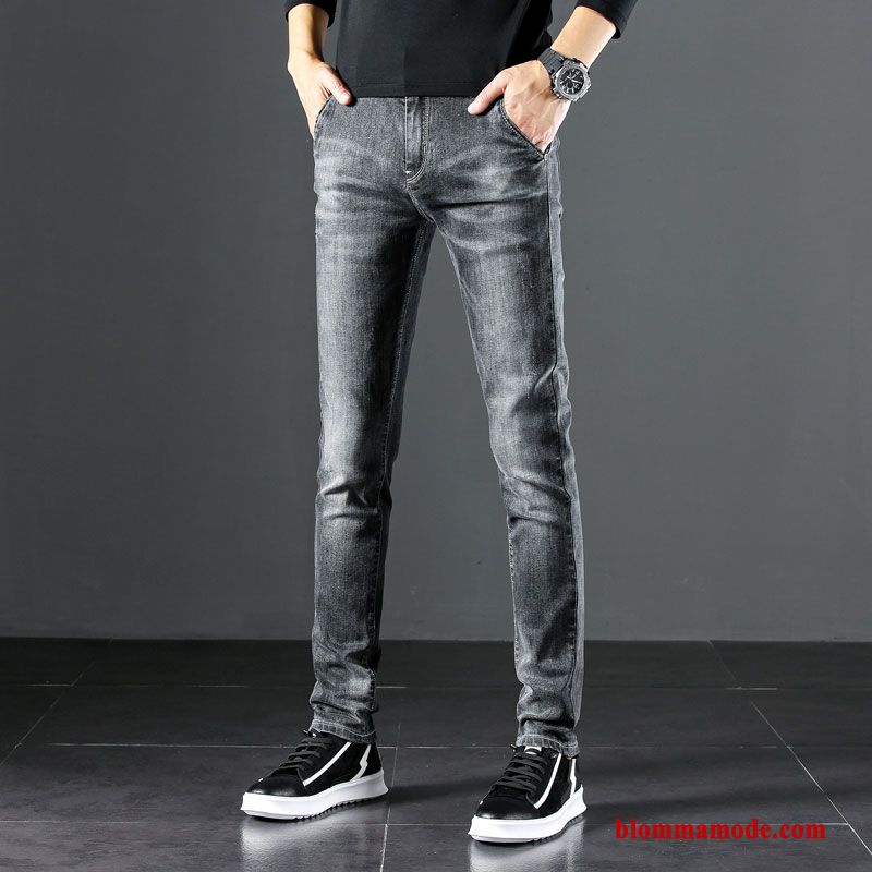 Casual Ny Trend Varumärke Byxor Jeans Blå Herr Liten