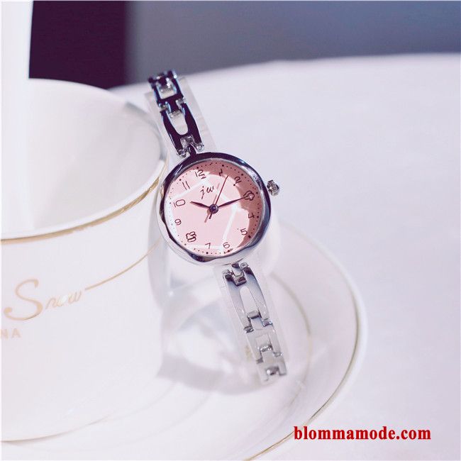 Dam Trend Student Armband Blommor Rosa Armbandsur Mode Kyla