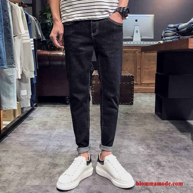 Trend 2019 Jeans Slim Fit Herr Blå Byxor Cigarettbyxor