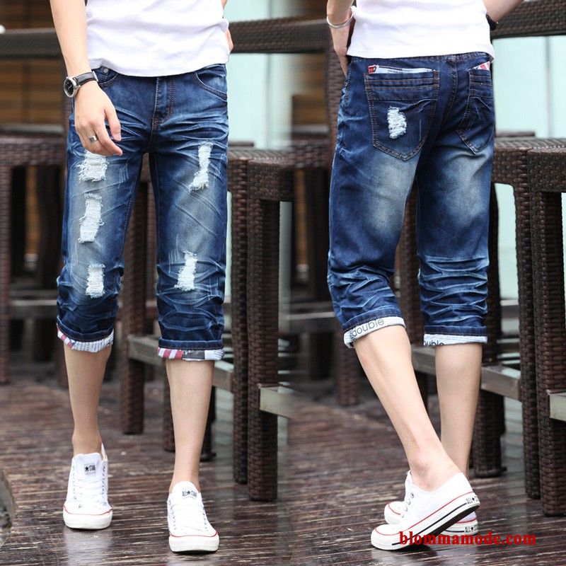 Tunn Sommar Herr Shorts Kortbyxor Trend Denim Jeans