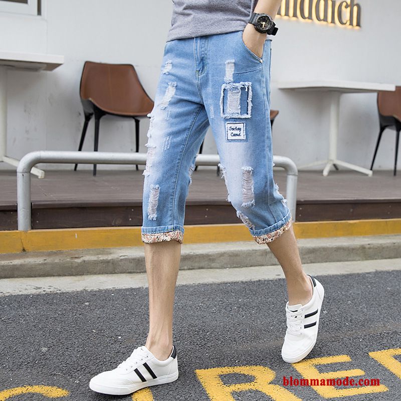 Tunn Sommar Herr Shorts Kortbyxor Trend Denim Jeans