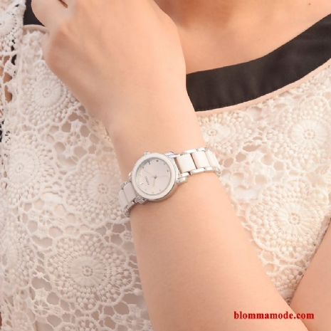 Dam Student Armbandsur Enkel Mode Trend Keramik Vit