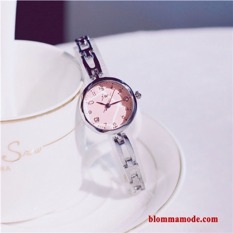 Dam Trend Student Armband Blommor Rosa Armbandsur Mode Kyla
