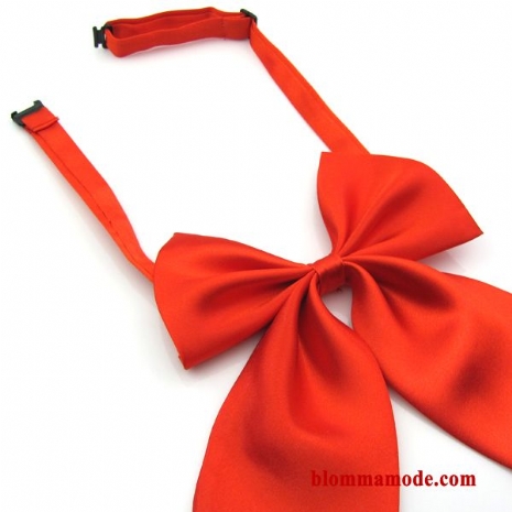 Halsband Blomma Fluga Flickor Solid Färg Dam Satin Röd Orange Silver
