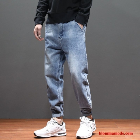 Herr Stora Storlekar Jeans Trend Liten Harlan Lösa Byxor