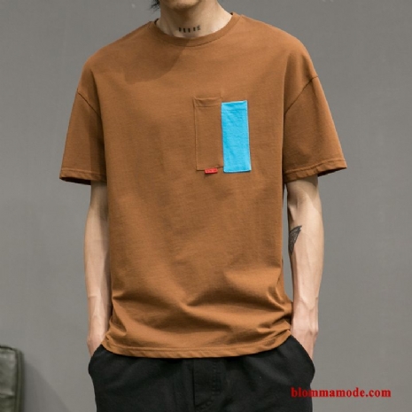 Herr Trend Kortärmad Ny Personlighet T-shirt Kreativa Mode Sommar Brun