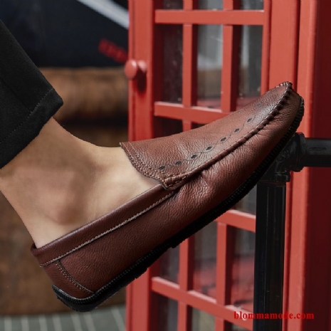 Loafers Personlighet Casual Vår Höst Brun Andningsbar British Mjuka Herr Svart