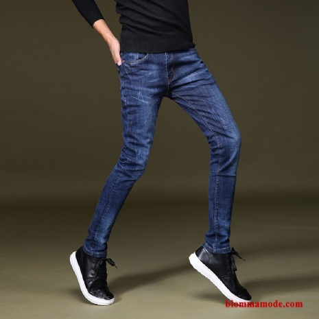 Slim Fit Herr Ungdom Stretch Casual Trend Jeans Liten