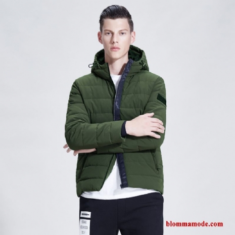 Trend Herr Vinterkläder Bomullskläder Ungdom Bomull Jacka Grön Personlighet