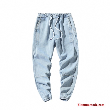 Tunn Lösa Snäv Byxor Trend Varumärke Jeans Herr Sommar