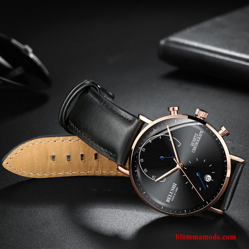 2019 Mesh Herr Student Mode Trend Armbandsur Ny Svart