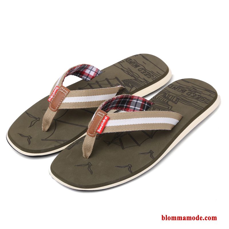 2019 Sommar Flip Flops Tofflor Med Tjocka Sulor Trend Platta Skor Herr Svart