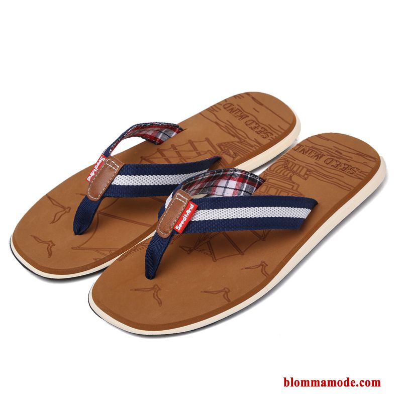 2019 Sommar Flip Flops Tofflor Med Tjocka Sulor Trend Platta Skor Herr Svart