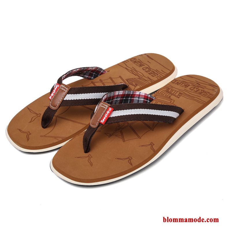 2019 Sommar Flip Flops Tofflor Med Tjocka Sulor Trend Platta Skor Herr Svart