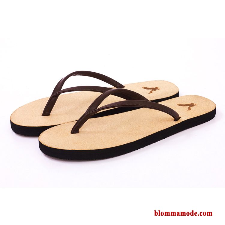 2019 Sommar Flip Flops Tofflor Med Tjocka Sulor Trend Platta Skor Herr Svart