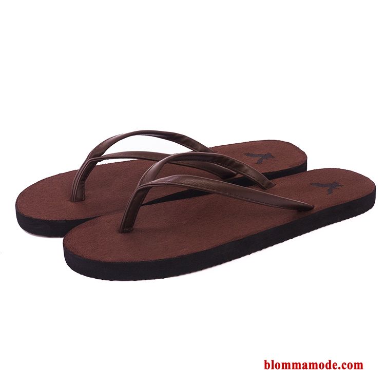 2019 Sommar Flip Flops Tofflor Med Tjocka Sulor Trend Platta Skor Herr Svart