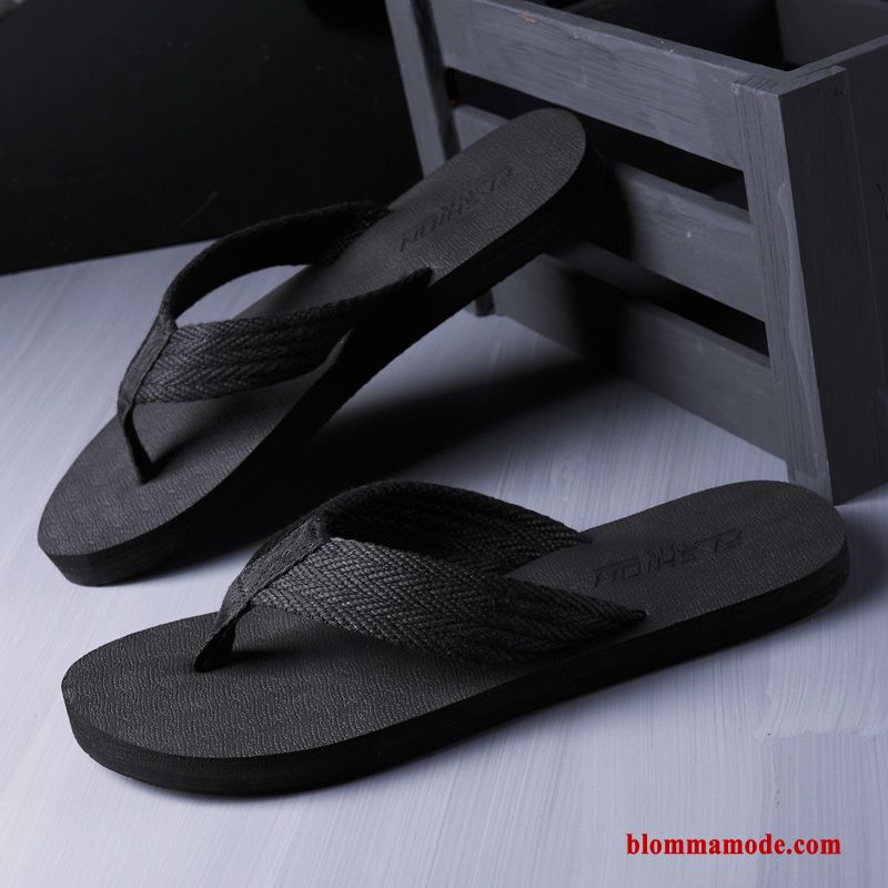 2019 Utomhus Glidskydds Stranden Flip Flops Personlighet Tofflor Mode Herr Svart