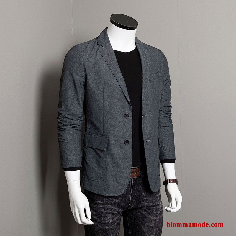 Blazer Trend Slim Fit Herr Liten Casual Business Vit Lätt Och Tunt