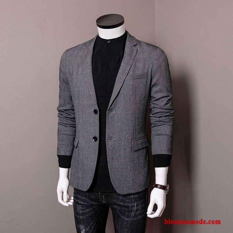 Blazer Trend Slim Fit Herr Liten Casual Business Vit Lätt Och Tunt