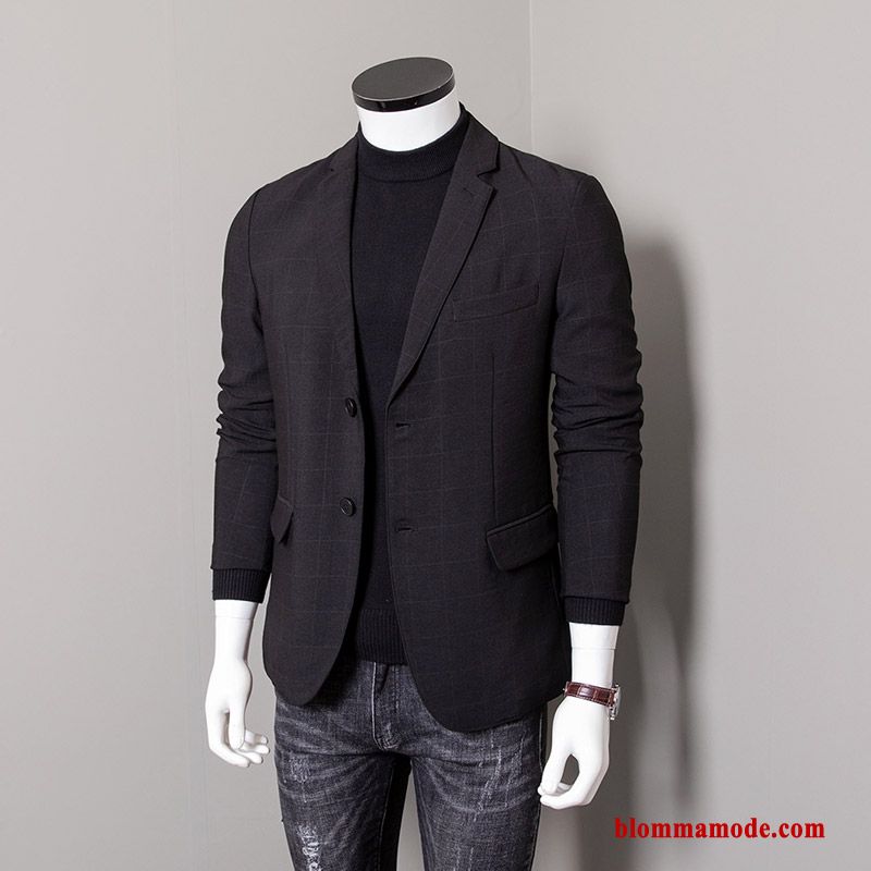 Blazer Trend Slim Fit Herr Liten Casual Business Vit Lätt Och Tunt