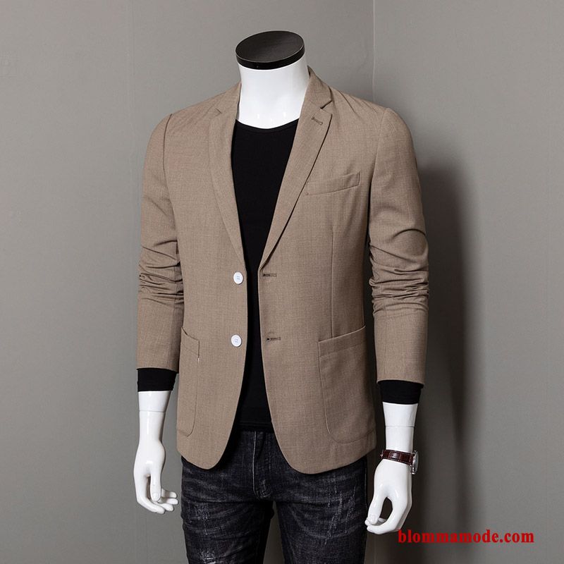 Blazer Trend Slim Fit Herr Liten Casual Business Vit Lätt Och Tunt