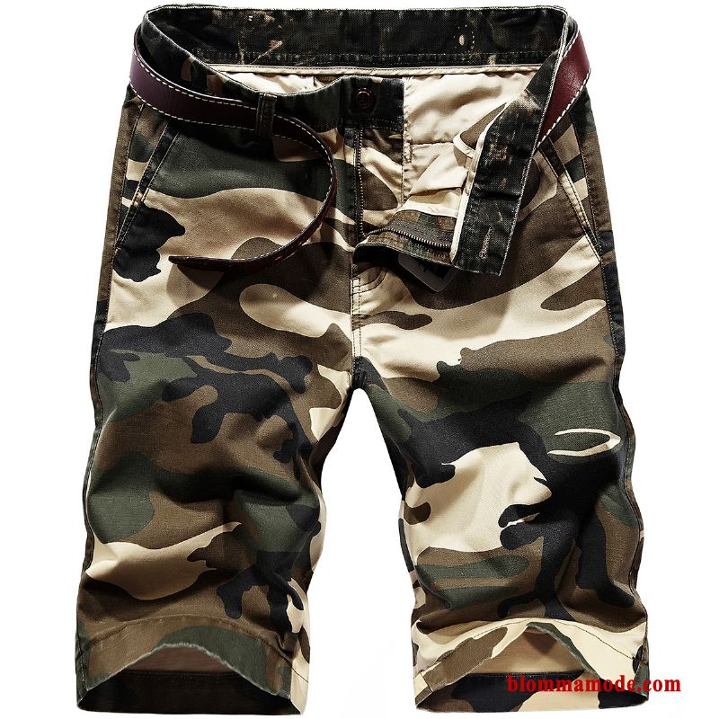 Camouflage Capri Byxor Kortbyxor Herr Lösa Sommar Cargo Casual