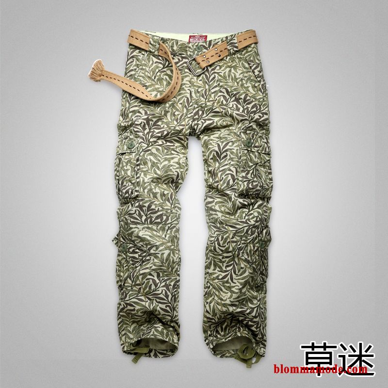 Camouflage Casual Byxor Vit Cargo Byxor Höst Herr Med Fickor Nbsp;utomhus