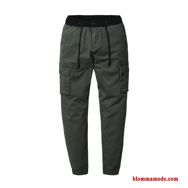 Cargo Byxor Ny Cargo Snäv Höst Kaki Herr Slim Fit Casual Byxor