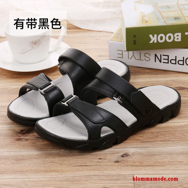 Casual Sandaler Skor Trend Tofflor Glidskydds Sommar Ungdom Herr Svart
