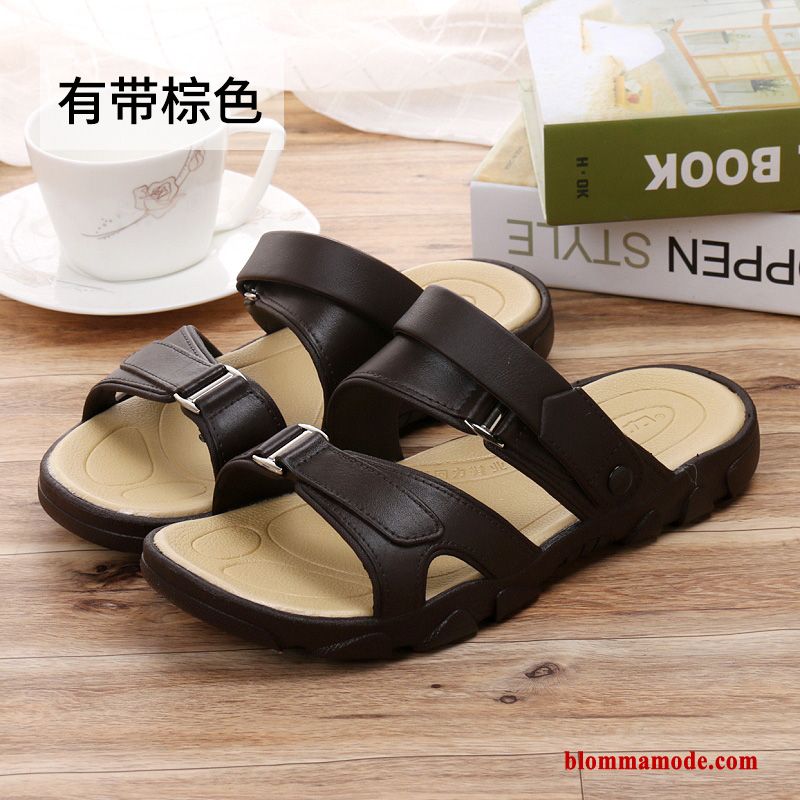 Casual Sandaler Skor Trend Tofflor Glidskydds Sommar Ungdom Herr Svart