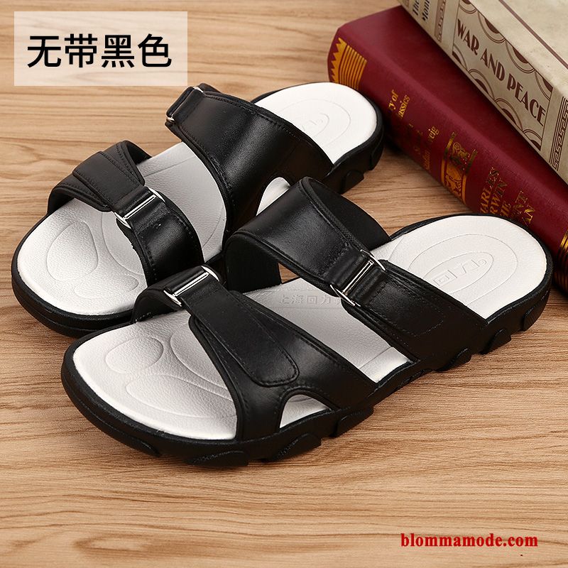 Casual Sandaler Skor Trend Tofflor Glidskydds Sommar Ungdom Herr Svart