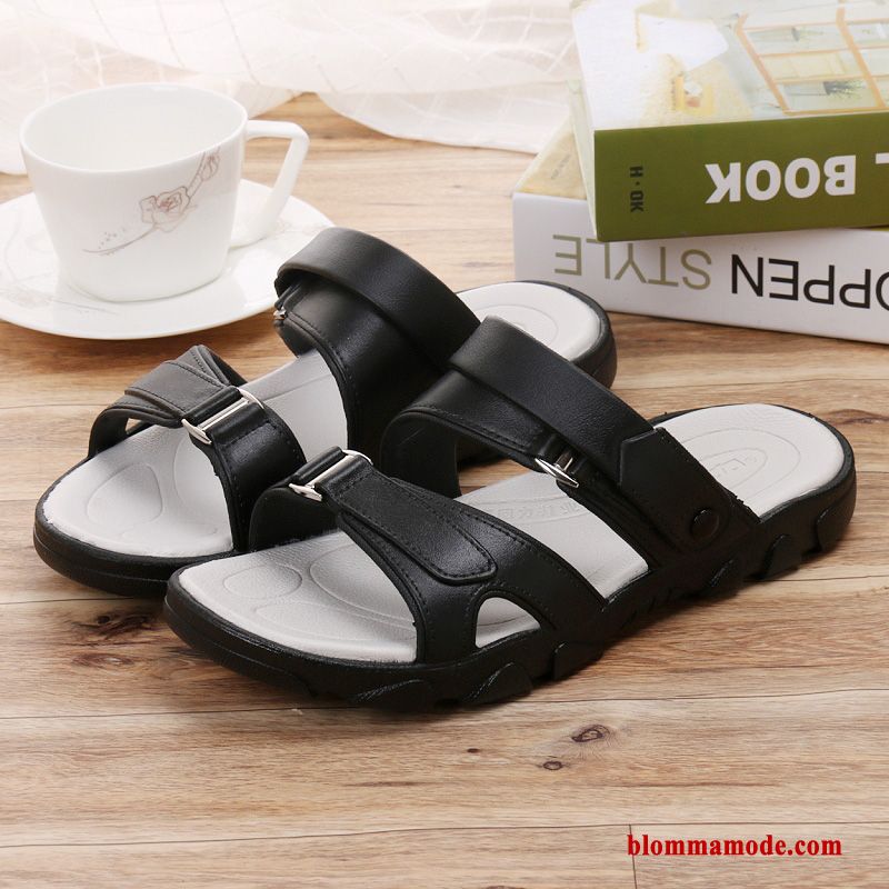 Casual Sandaler Skor Trend Tofflor Glidskydds Sommar Ungdom Herr Svart