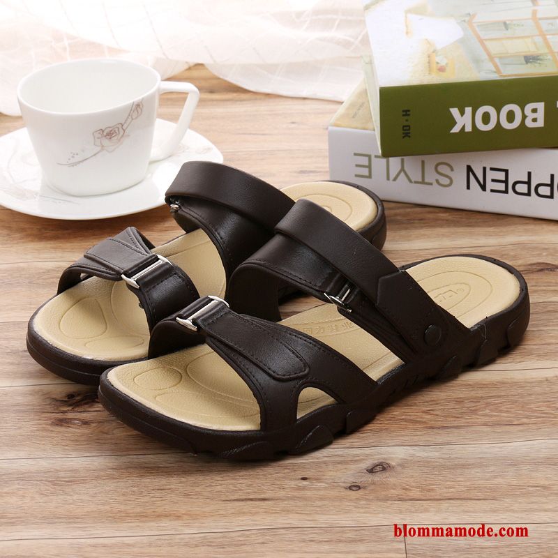 Casual Sandaler Skor Trend Tofflor Glidskydds Sommar Ungdom Herr Svart