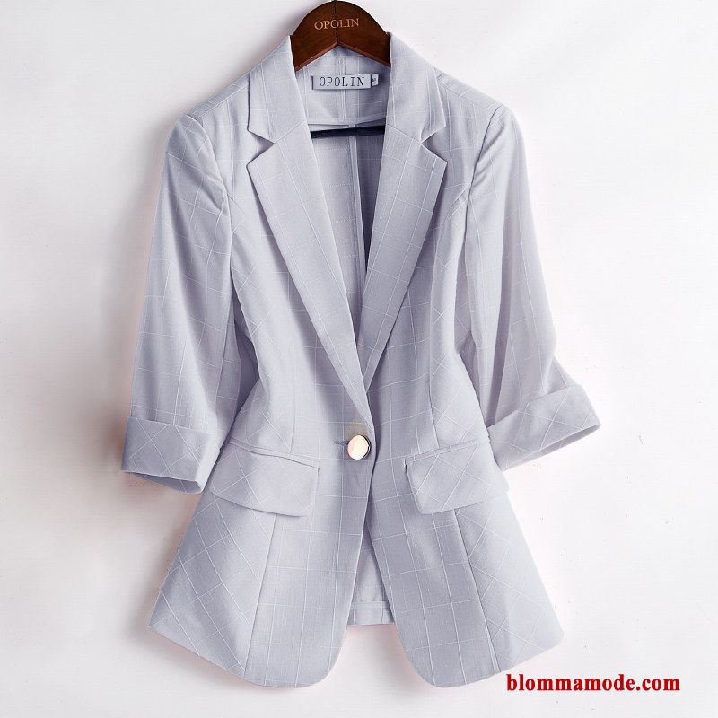 Dam Blazer Kostym Slim Fit Mode Tunn Sommar 2019 Röd Kostymjacka