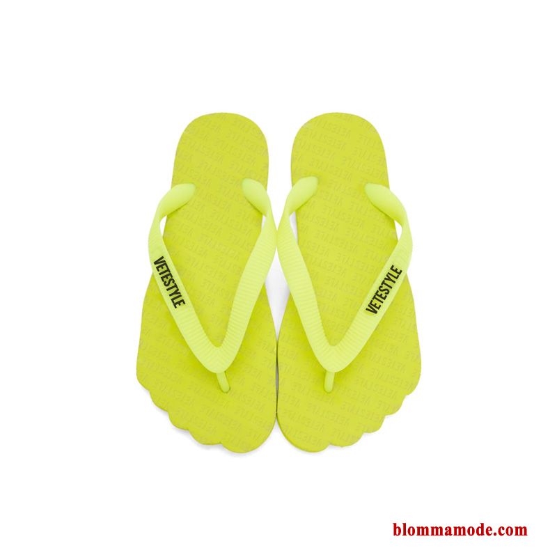 Dam Fluo Tofflor Ytterkläder Flip Flops Sommar Trend Herr Röd Grön