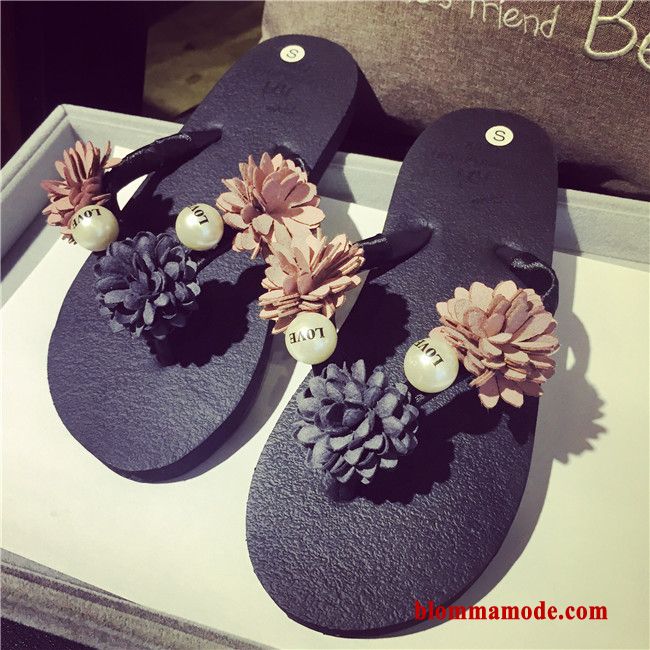 Dam Mode Skor Fri Frakt Sandaler Blommor Tofflor Sommar Flip Flops Gul