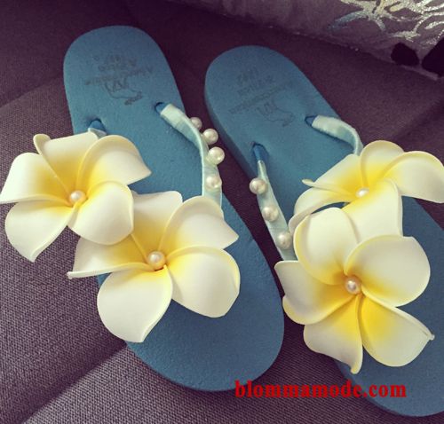 Dam Mode Skor Fri Frakt Sandaler Blommor Tofflor Sommar Flip Flops Gul