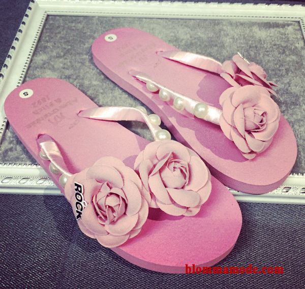 Dam Mode Skor Fri Frakt Sandaler Blommor Tofflor Sommar Flip Flops Gul