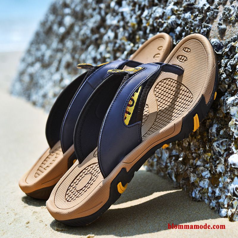 Glidskydds Mjuka Stranden 2019 Skor Tofflor Sommar Flip Flops Herr Brun