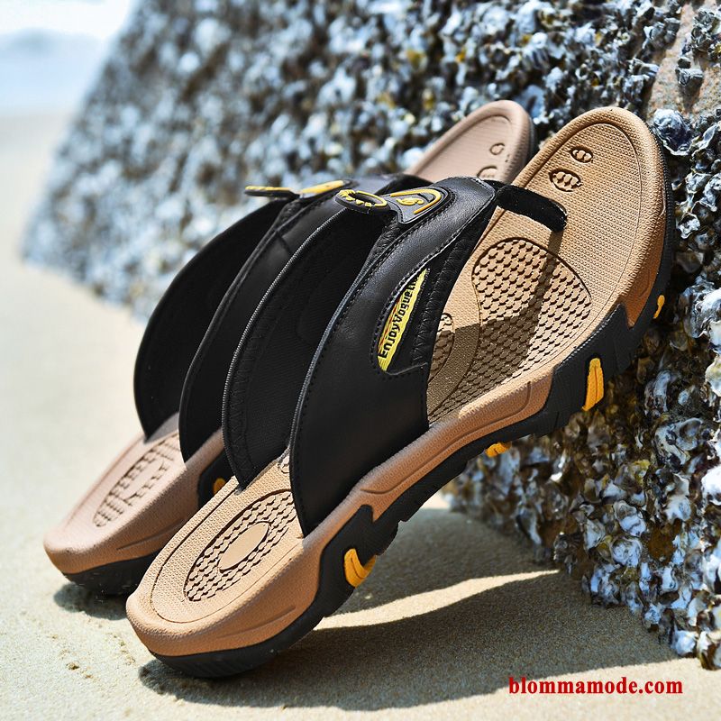 Glidskydds Mjuka Stranden 2019 Skor Tofflor Sommar Flip Flops Herr Brun