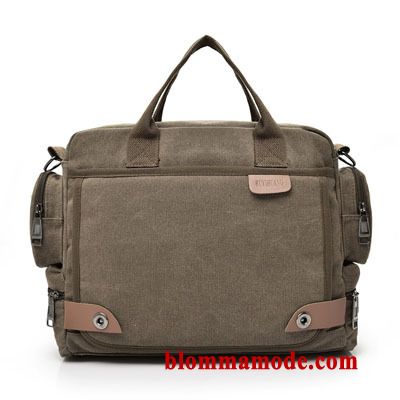 Handväska Messenger Väska Axelremsväska Målarduk Mode Business Casual Portfölj Herr Khaki