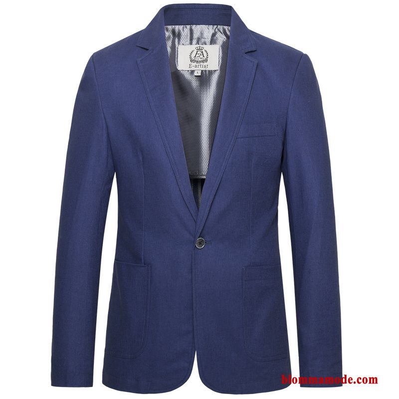 Herr Blazer Blå Kostym Sommar 2018 Kappor Rockar Slim Fit Vår Casual