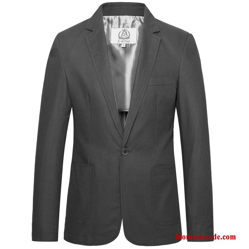 Herr Blazer Blå Kostym Sommar 2018 Kappor Rockar Slim Fit Vår Casual