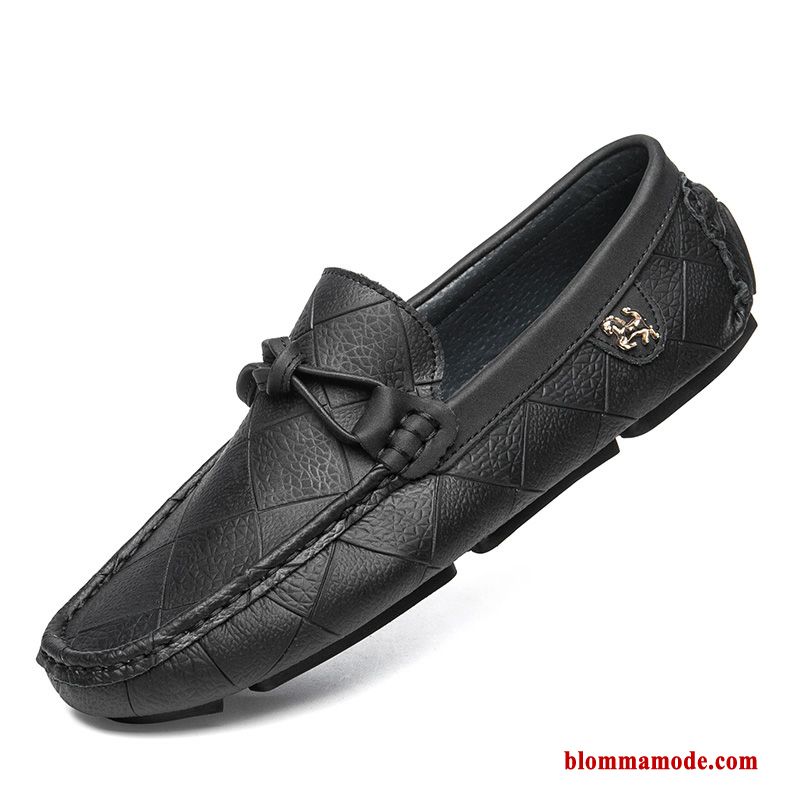 Herr Båtskor Slip On Loafer Köra Bil Läderskor Casual Loafers Ungdom Gul Svart