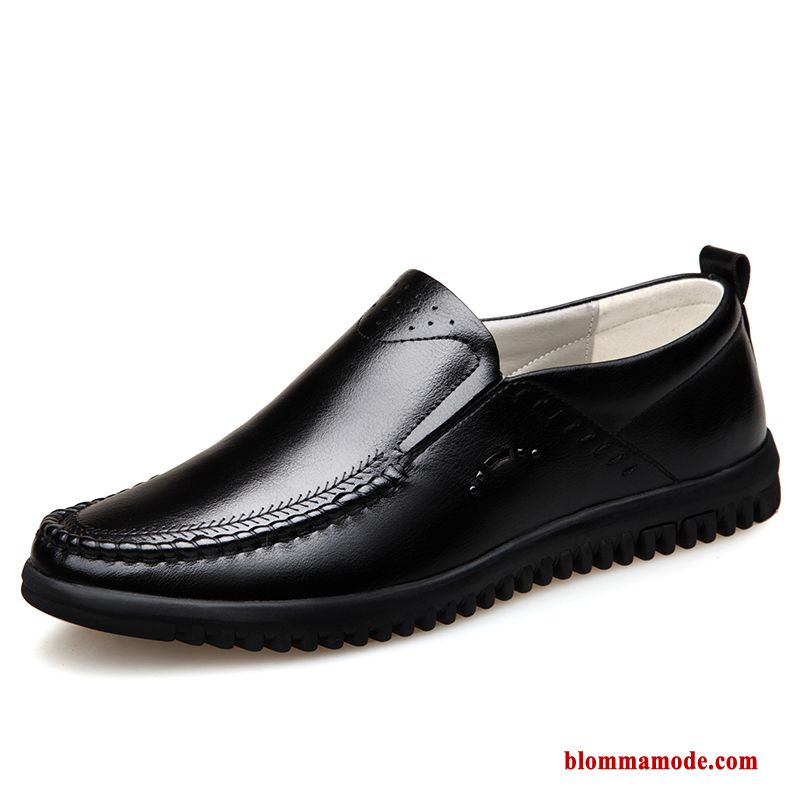 Herr Loafers Båtskor Loafer Sommar Andningsbar Slip On Trend Läderskor Casual Vit