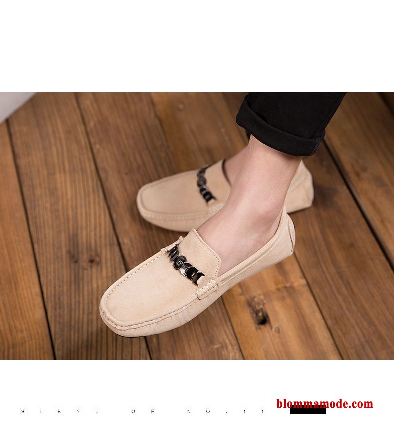 Herr Loafers Casual Trend Mode Höst Populär Båtskor Allt Matchar Köra Bil Svart