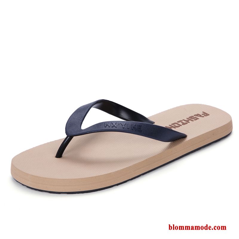 Herr Mode Trend Glidskydds Tofflor Stor Storlek Flip Flops Stranden Sommar Blå