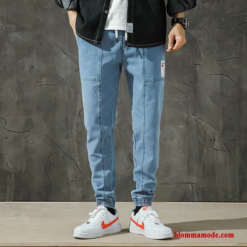 Herr Retro Cargo Byxor Trend 2019 Jeans Blå Höst Harlan